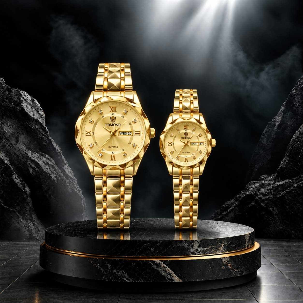 Luxury Couple’s Day-Date Quartz Watch - Image 4