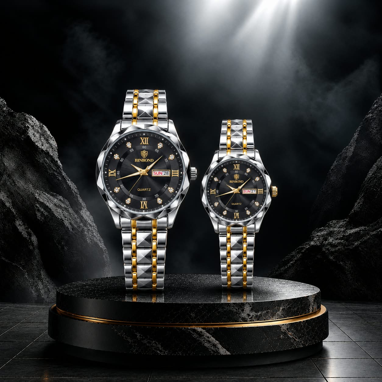 Luxury Couple’s Day-Date Quartz Watch - Image 6
