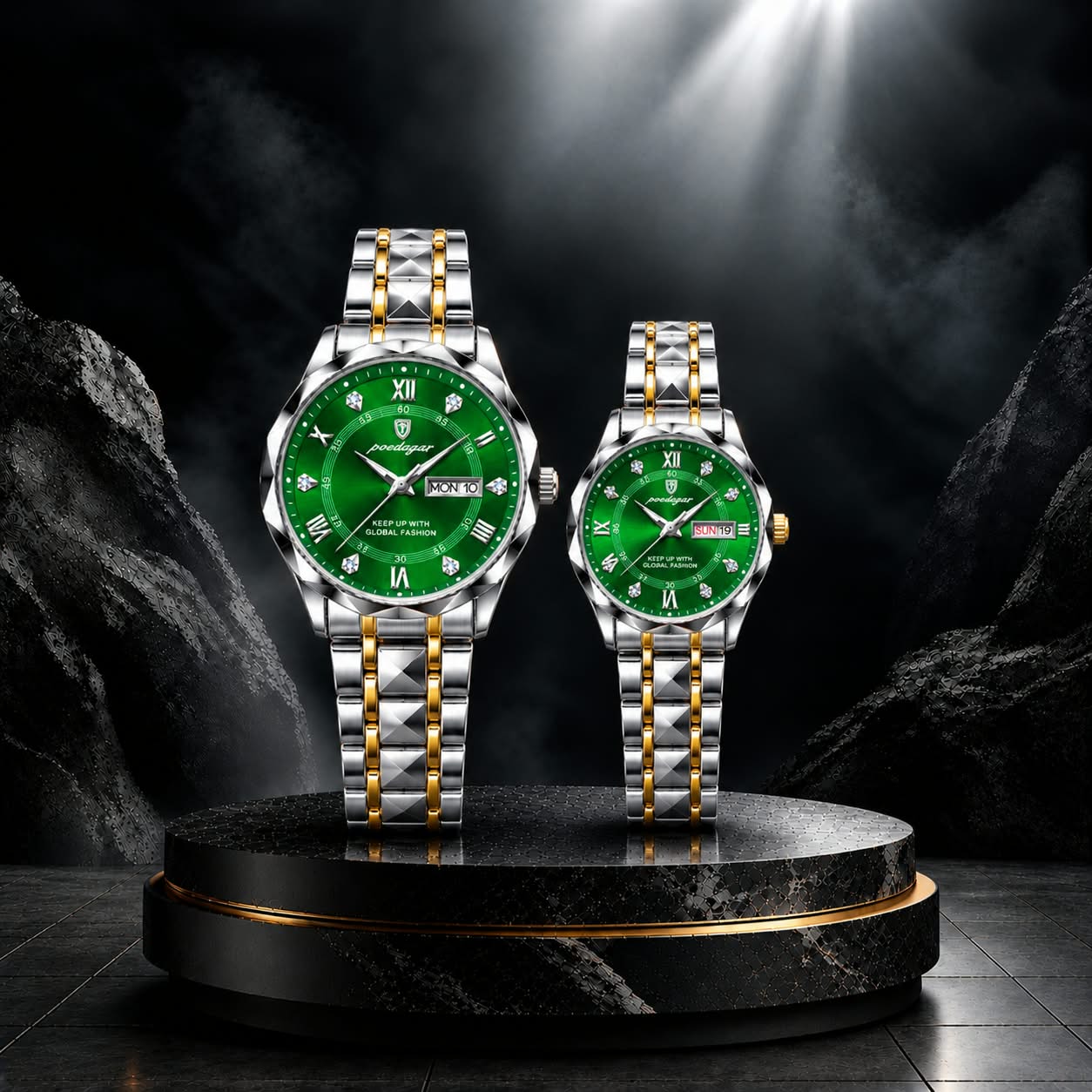 Luxury Couple’s Day-Date Quartz Watch - Image 3
