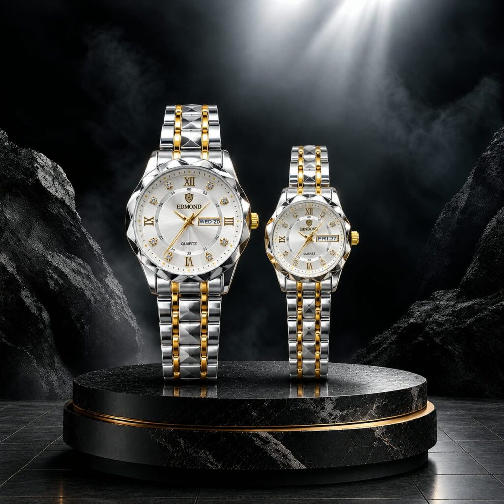 Luxury Couple’s Day-Date Quartz Watch