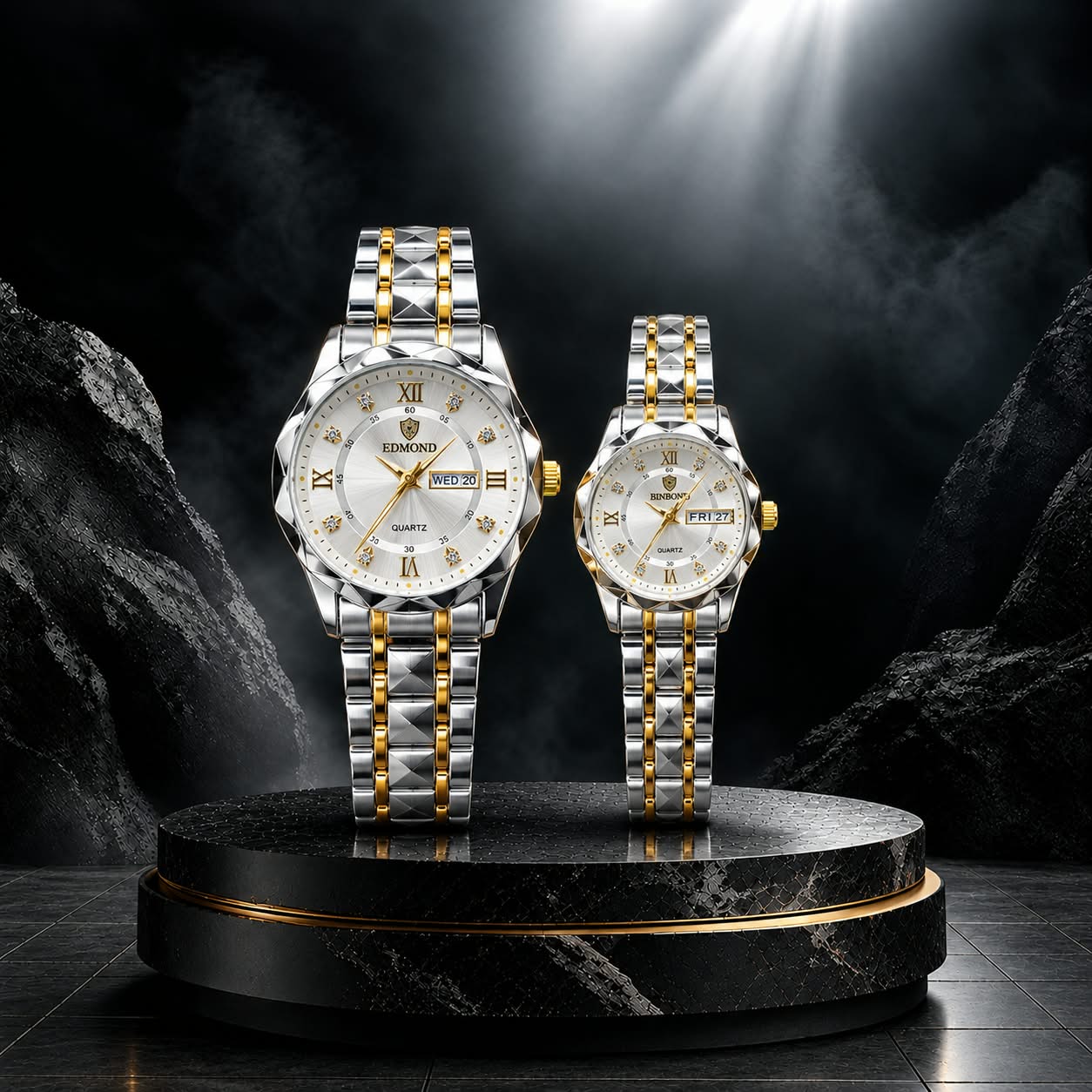 Luxury Couple’s Day-Date Quartz Watch